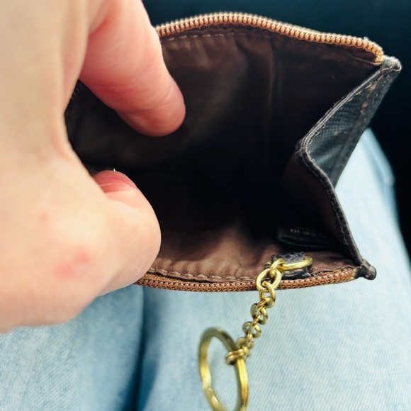 Coach Tan and Brown Signature Canvas Keychain Wallet - Picture 5 of 10